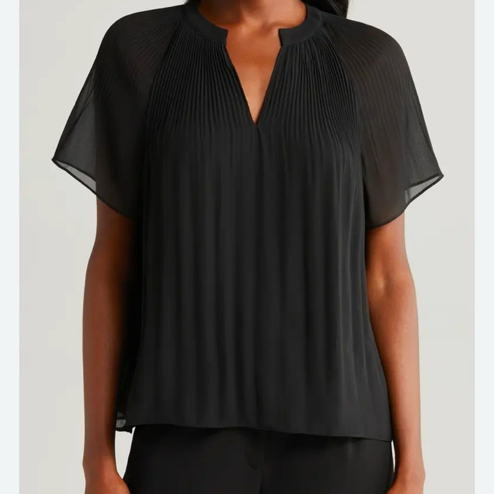 Like New! Tahari Black Sheer Blouse